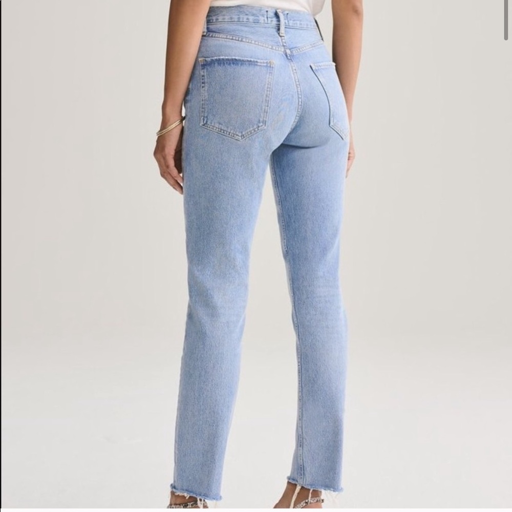 Agolde High Rise Straight Remy with raw cut hem - Picture 2 of 8